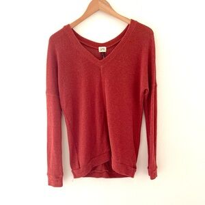 Check & Supply Cotton Blend Lightweight‎ TerraCotta Pumpkin Spice Latte Sweater